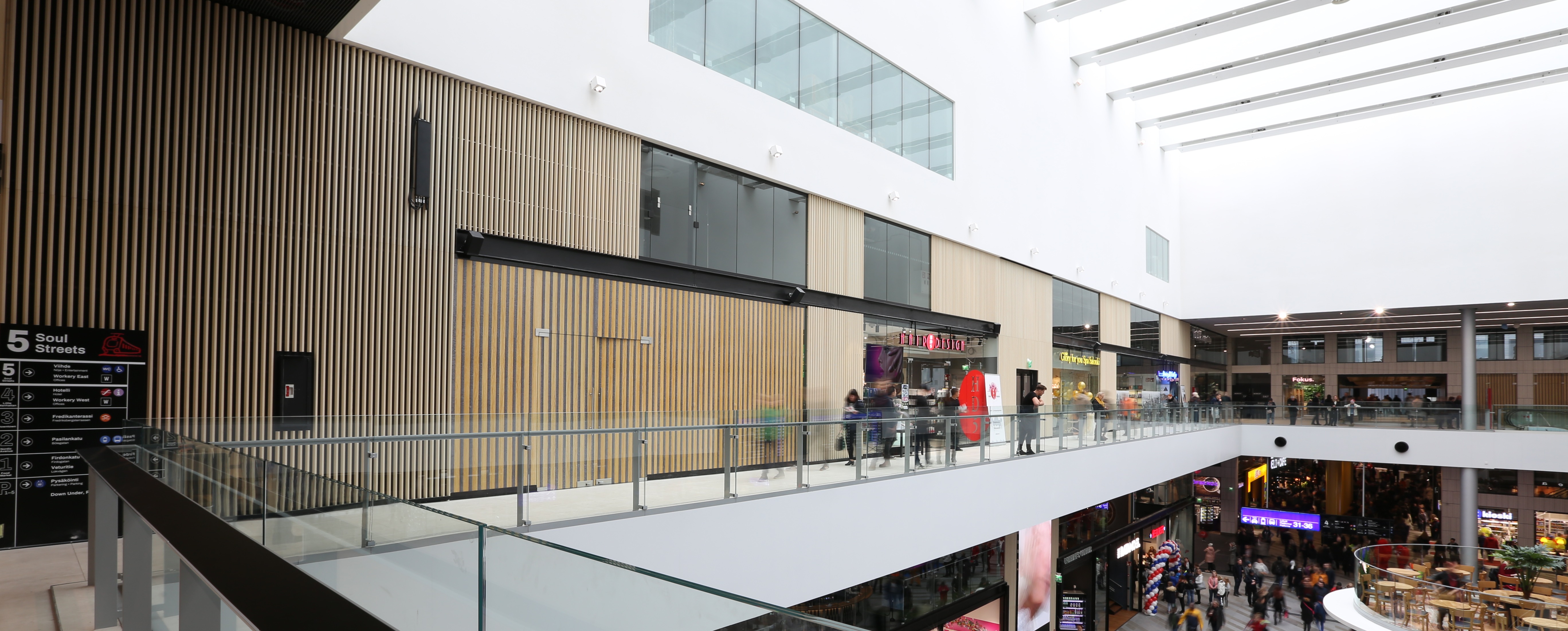 Pasila station in Helsinki received warm-colored wood lathing